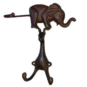 NEW Cast iron Giraffe and Elephant Hooks